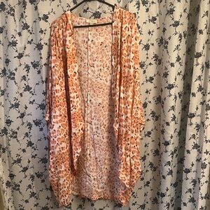 Umgee Oversized Orange Animal Print Kimono